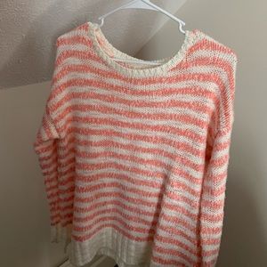 Pink & White Striped Sweater
